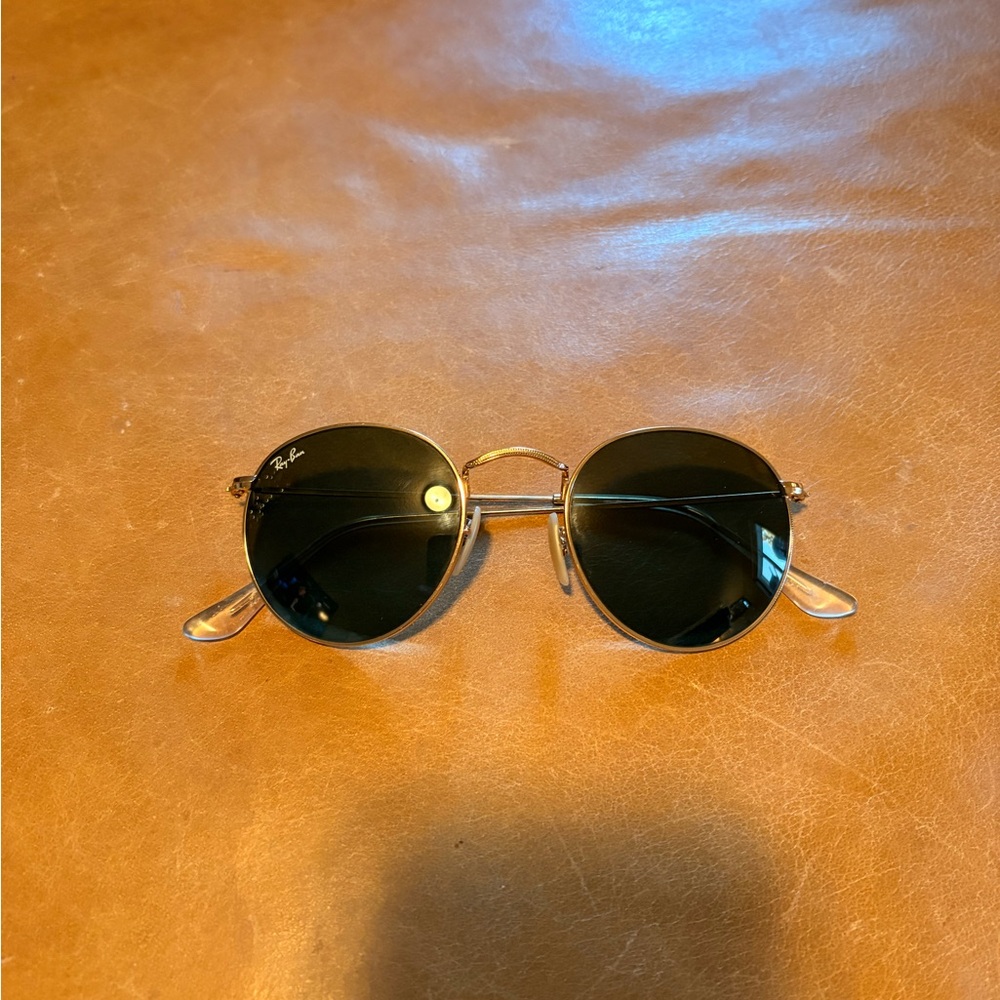 Ray-Ban Gold Frame Round Sunglasses